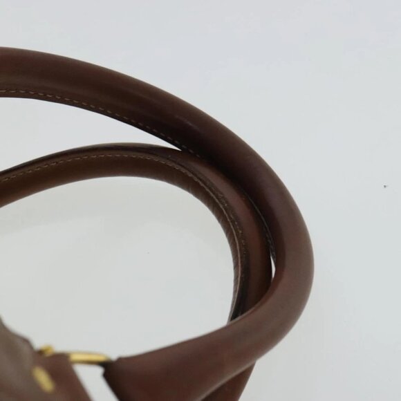 CELINE Macadam Canvas Boston Bag 2way Beige Brown Gold Auth 94675 - Picture 9 of 16